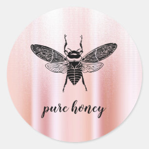 Honey Bee Seller Apiarist Vintage Rose Gold Runder Aufkleber