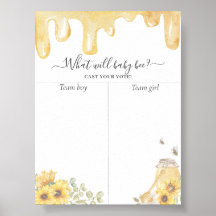 Honey Bee Sunflowers Gender Reveal Abstimmung Char