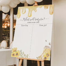 Honey Bee Sunflowers Gender Reveal Abstimmung Char