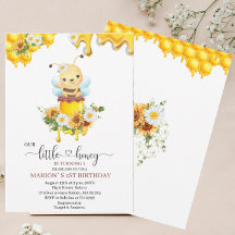 Honey Bee Sweet Yellow Floral Sunflower Aquarell