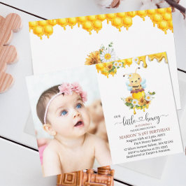 Honey Bee Sweet Yellow Floral Sunflower Aquarell Einladung