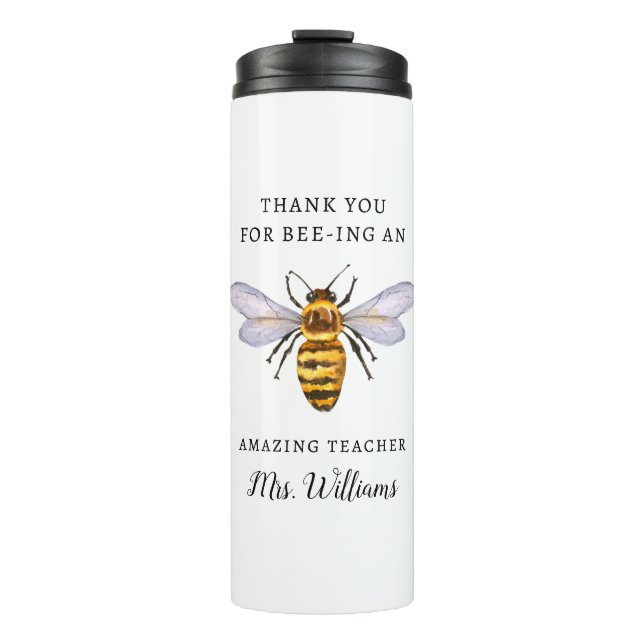Honey Bee Teacher Wertungsname Thermosbecher (Vorderseite)