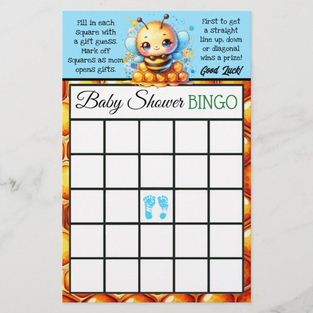 Honey bee Themed Bingo und wer kennt Mommy Best Flyer (Vorne)