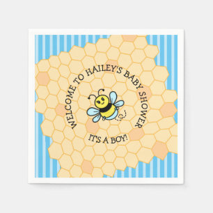 Honey Bee Themed Boy's Baby Shower Serviette