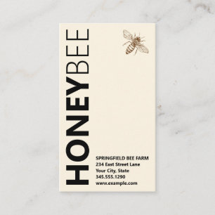HONEY Bee Vertikale Typografie-Logo Visitenkarte
