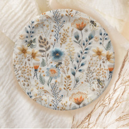 Honey Bee Vintage blühende Babydusche Pappteller