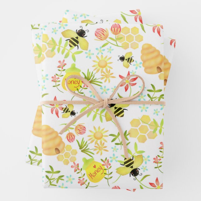 Honey Bee White Geschenkpapier Set (Beispiel)