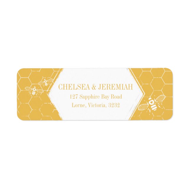 Honey Bee Yellow Custom Return Address Label (Vorne)