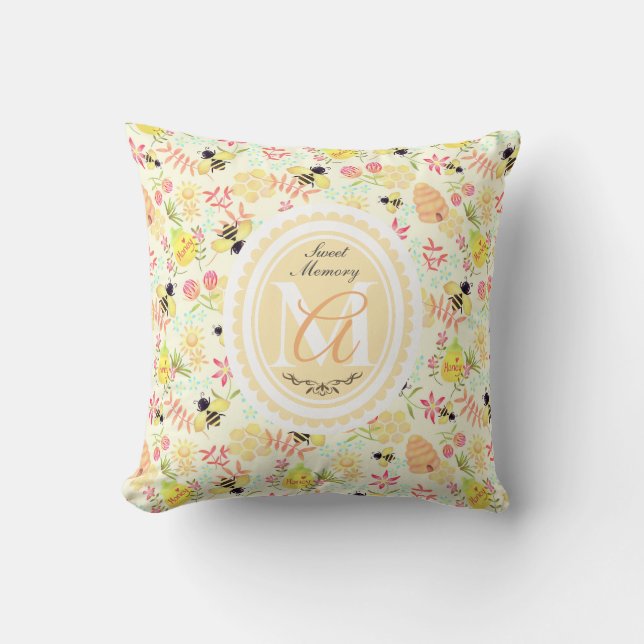 Honey Bee Yellow Kissen (Vorderseite)