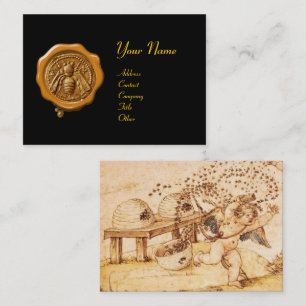 HONEY BEE YELLOW WAX SIEGEL / Cupid the Honey Diie Visitenkarte
