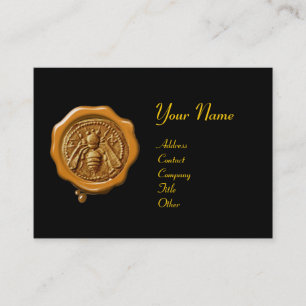 HONEY BEE YELLOW WAX SIEGEL / Cupid the Honey Diie Visitenkarte