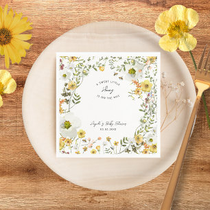 Honey Bee Yellow Wildblumen Summer Baby Dusche Serviette