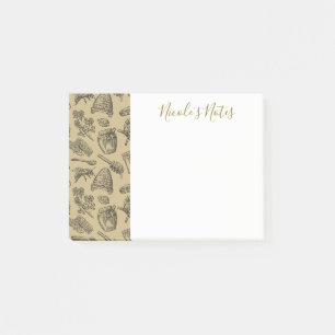 Honey Beehive Golden Yellow Vintag Chic Post-it Klebezettel