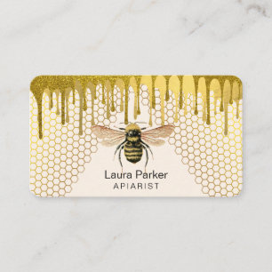 Honey Beeper Honeycomb Apiarist Gold Imker Visitenkarte