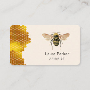 Honey Beeper Honeycomb Apiarist Gold Imker Visitenkarte