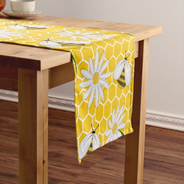 Honey Bees and Daisies Design Großer Tischläufer (Beispiel)