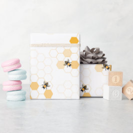 Honey Bees and Honey Comb Gift Wrapping Paper Geschenkpapier
