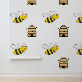 Honey Bees & Beehive Design Tapete
