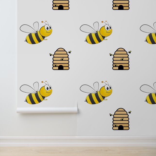 Honey Bees & Beehive Design Tapete (Anwendung)
