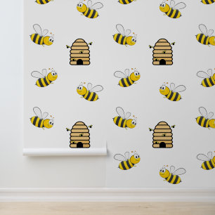 Honey Bees & Beehive Design Tapete