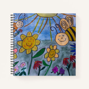 Honey Bees & Blume SpiralNotebook Notizbuch