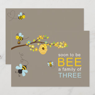 Honey Bees Boy Einladung Blue