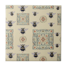 Honey Bees Brown Beige Gold mit Design Fliese