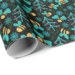 Honey Bees Christmas Wrapping Paper Geschenkpapier<br><div class="desc">Honey Bies Weihnachtswrapping Paper. Papierfarbe ist schwarz. Erhältlich in mehreren Farben,  Größen und zwei Oberflächen. www.hotpocketgraphics.com</div>