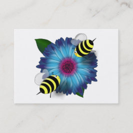 Honey Bees Meeting on Blue Blume Visitenkarte