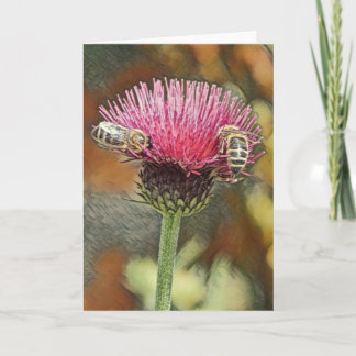 Honey Bees Pastel Art Grußkarte Karte