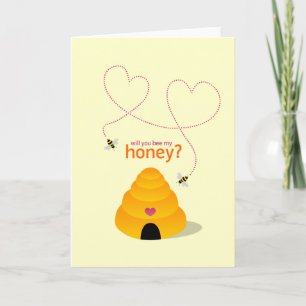 Honey Bees Valentine's Day Card Feiertagskarte
