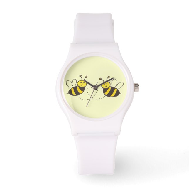 Honey Bees with Heart Sporty Armbanduhr (Vorderseite)