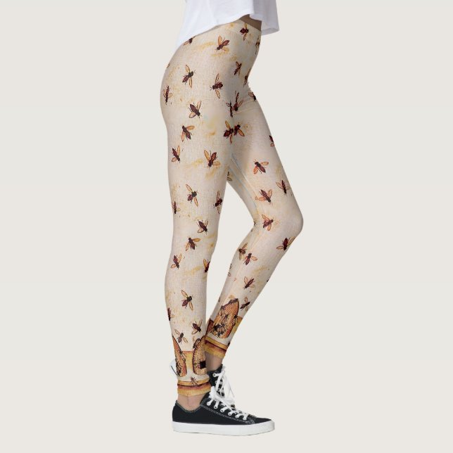 HONEY BEHEBE, Bienen, RINDFLEISCH, Bienenzucht Leggings (Rechts)