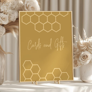 Honey Beige Babyduschkarten und Geschenkschild Poster