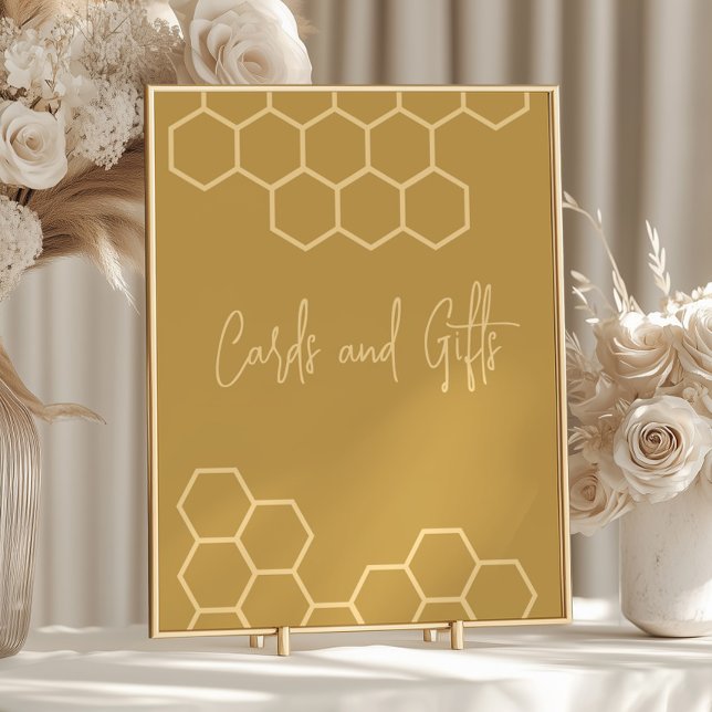 Honey Beige Babyduschkarten und Geschenkschild Poster (Von Creator hochgeladen)