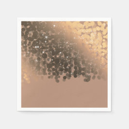 Honey Beige Champagne Golden Sparkle Party Serviette