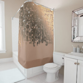 Honey Beige Champagne Golden Sparkor Lights Duschvorhang
