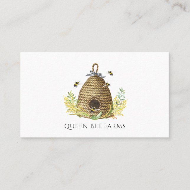 Honey Beve Hive Apiary Beekeeper Business Card Visitenkarte (Vorderseite)