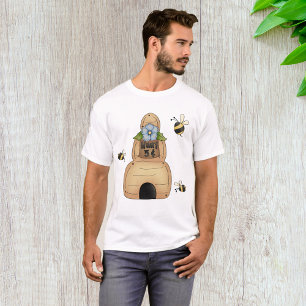 Honey Beve Hive mit Blue Blume und Bienen T-Shirt