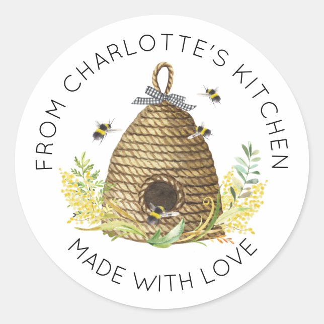 Honey Beve Hive Sweet as Honey Food Label Runder Aufkleber (Vorderseite)