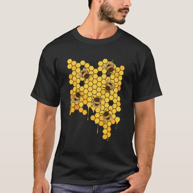Honey Beve Honeycomb Beekeeper T-Shirt (Vorderseite)