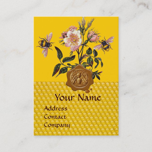HONEY BEY AND WILD ROSE, BEEKEEPER WAX SIEGEL VISITENKARTE (Vorderseite)