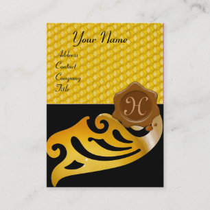 HONEY BEY ,BEEKEEPER BROWN WAX SIEGEL MONOGRAM VISITENKARTE