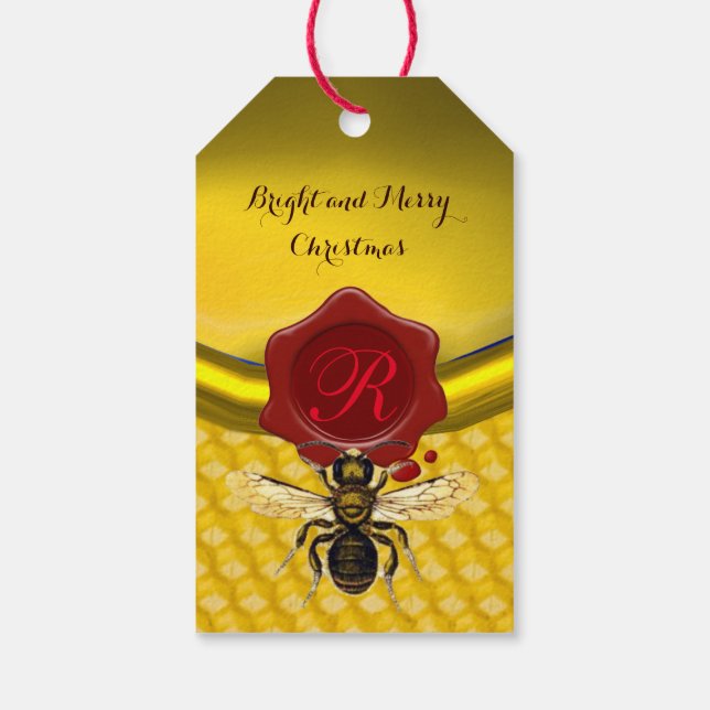 HONEY BEY ,BEEKEEPER RED WAX SIEGEL MONOGRAM GESCHENKANHÄNGER (Rückseite)