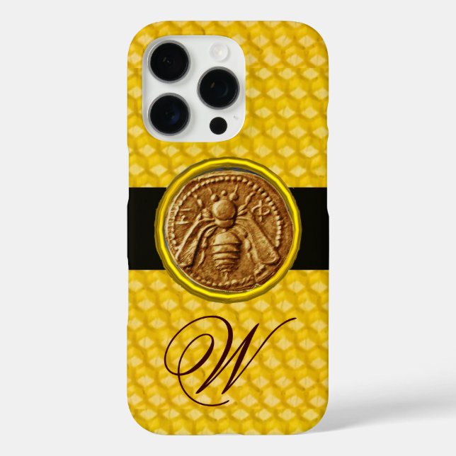 HONEY BEY, BEEKEPER MONOGRAM iPhone 16 PRO HÜLLE (Rückseite)