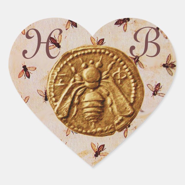HONEY BEY, HERZMONOGRAMM Herz-Aufkleber (Vorderseite)