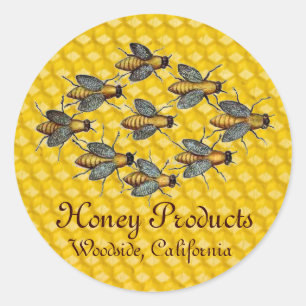HONEY BIE / BEEKEEPER BEEKEEPING RUNDER AUFKLEBER