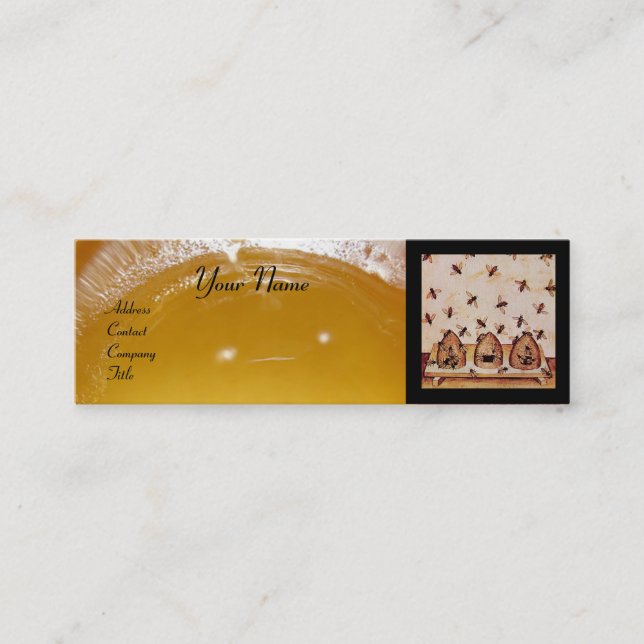 HONEY BIE, BEEKEEPING, BEEKEEPER APIARIST MINI VISITENKARTE (Vorderseite)