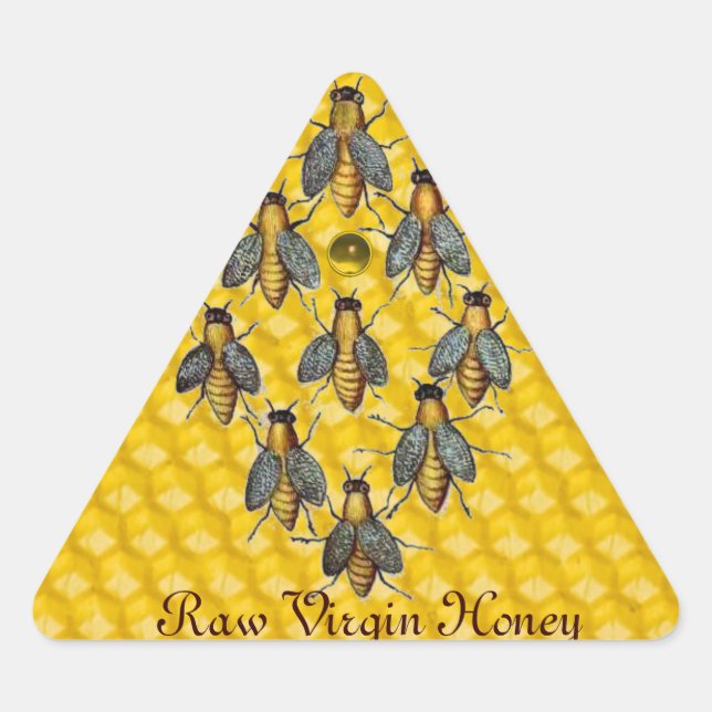 HONEY BIES / BEEKEEPER BEEKEEPING TRIANGLE DREIECKIGER AUFKLEBER (Vorderseite)