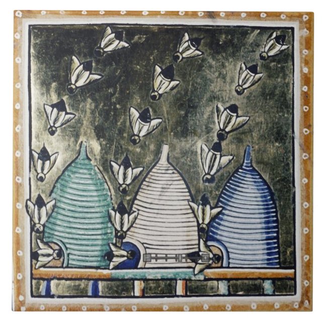 HONEY BIES, BIETET MEDIEVAL BEEKEEPER FLIESE (Vorderseite)